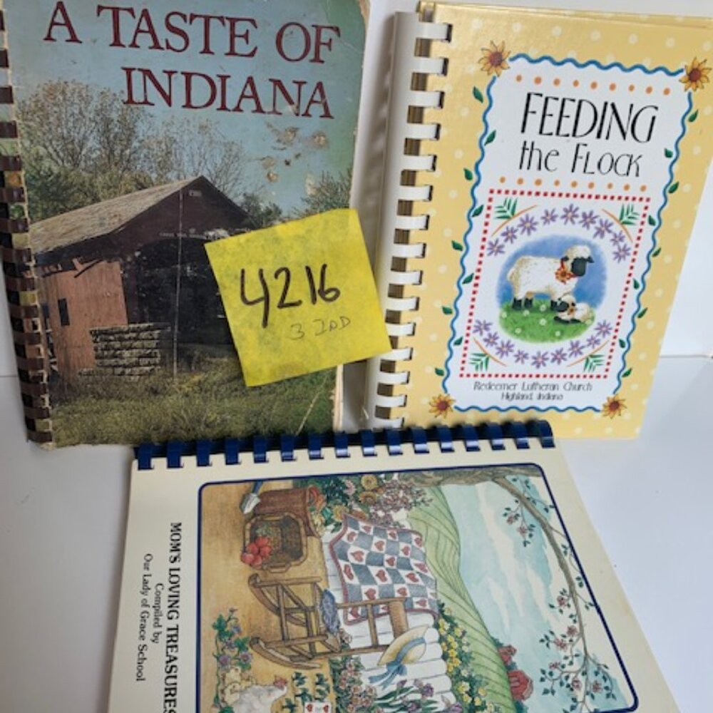 #4216 VINTAGE COMMUNITY COOKBOOKS 3 EA INDIANA *READ BELOW*  3 INDIANA Community